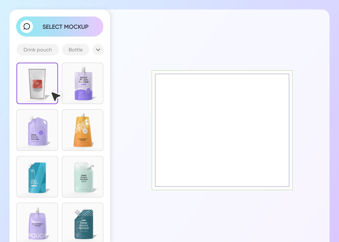 Step 1: Select a drink pouch mockup