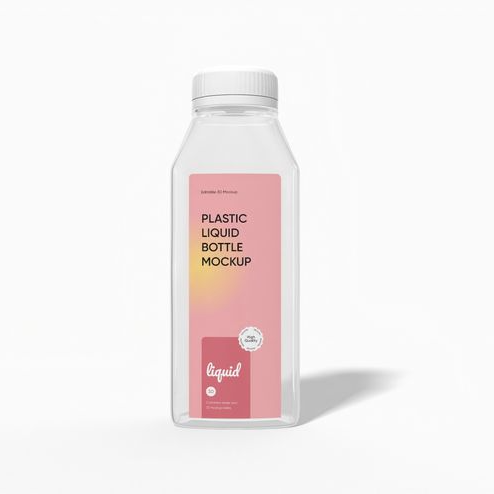 300ml orange juice bottle mockup
