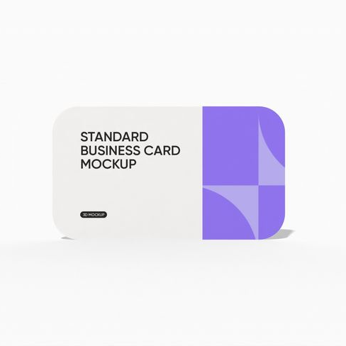 Rounded standard business card mockup