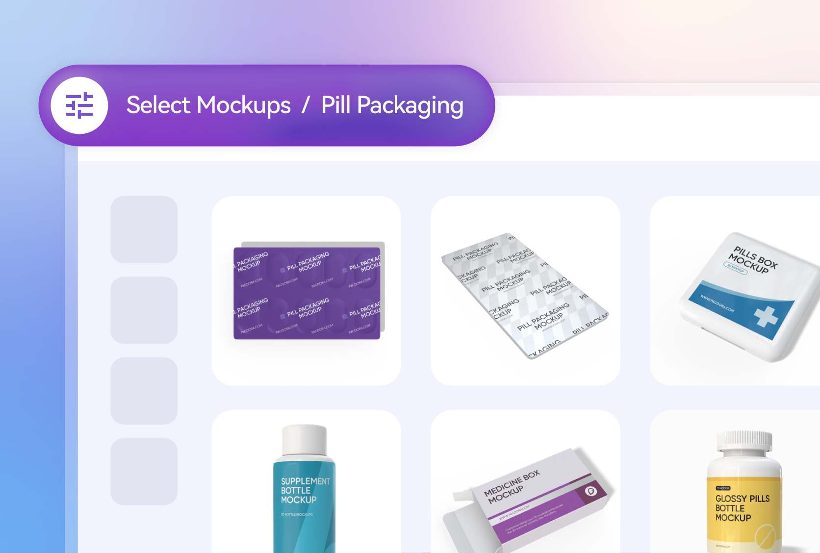 Range of packaging designs for all pill types