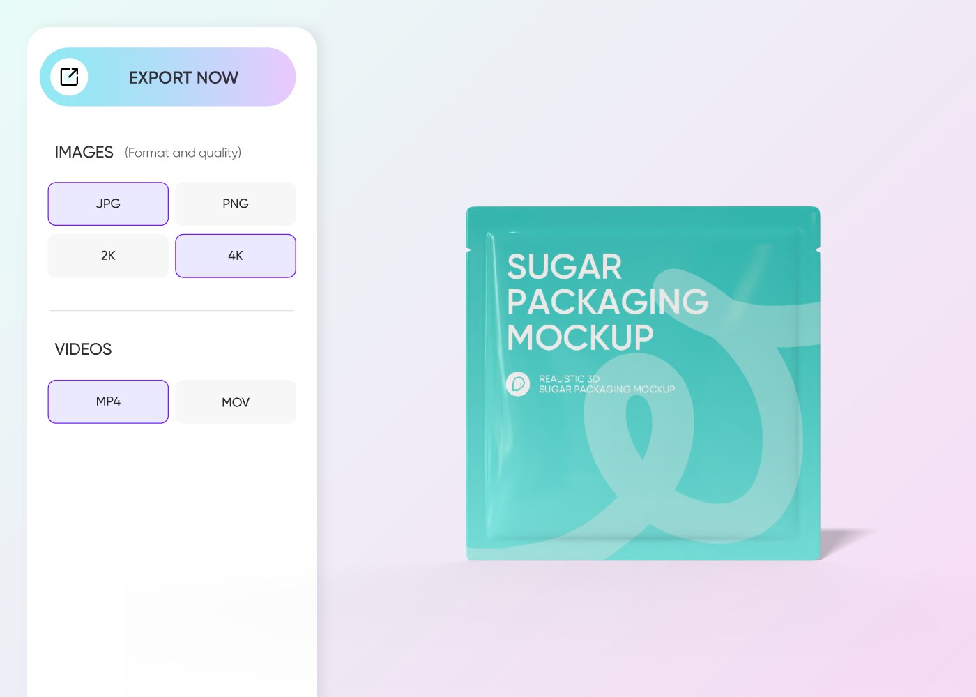Step 3: Export your sugar packaging