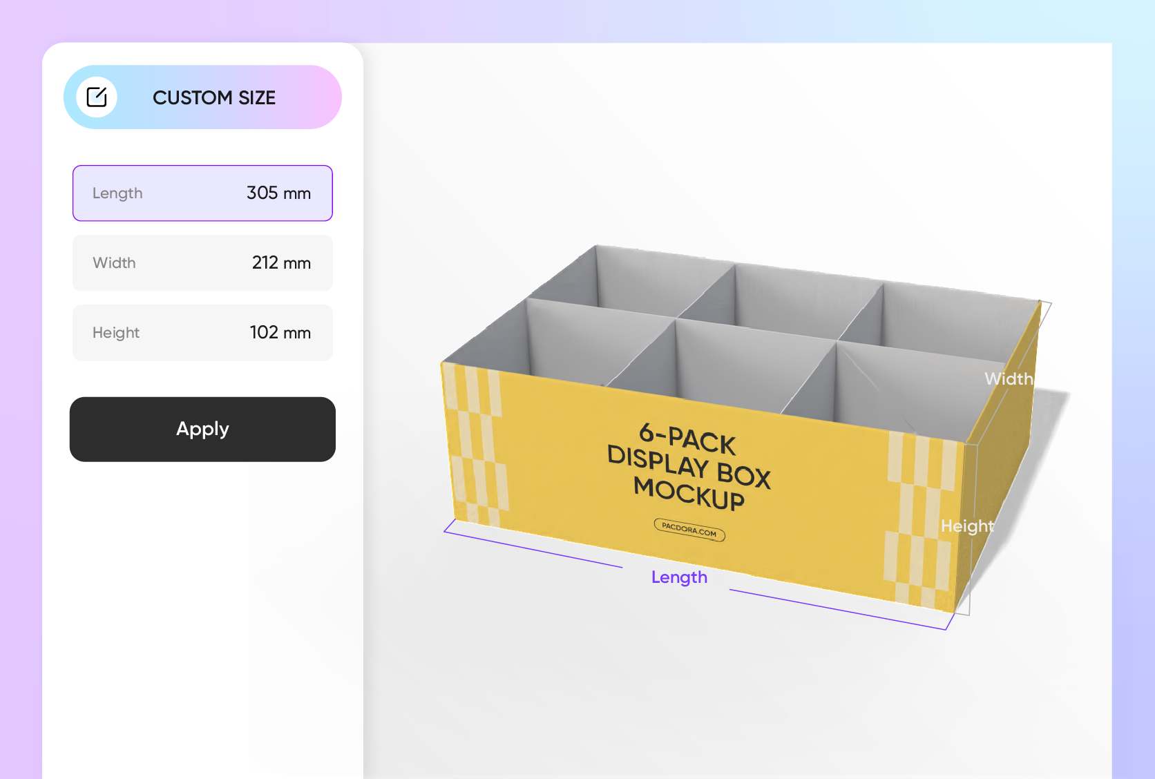 Right size for secure and stable packaging