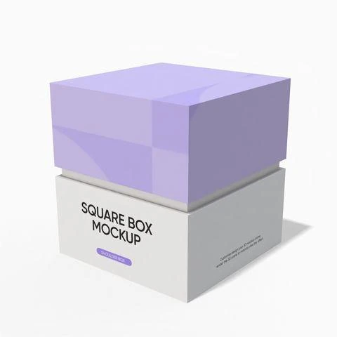 Square perfume box mockup