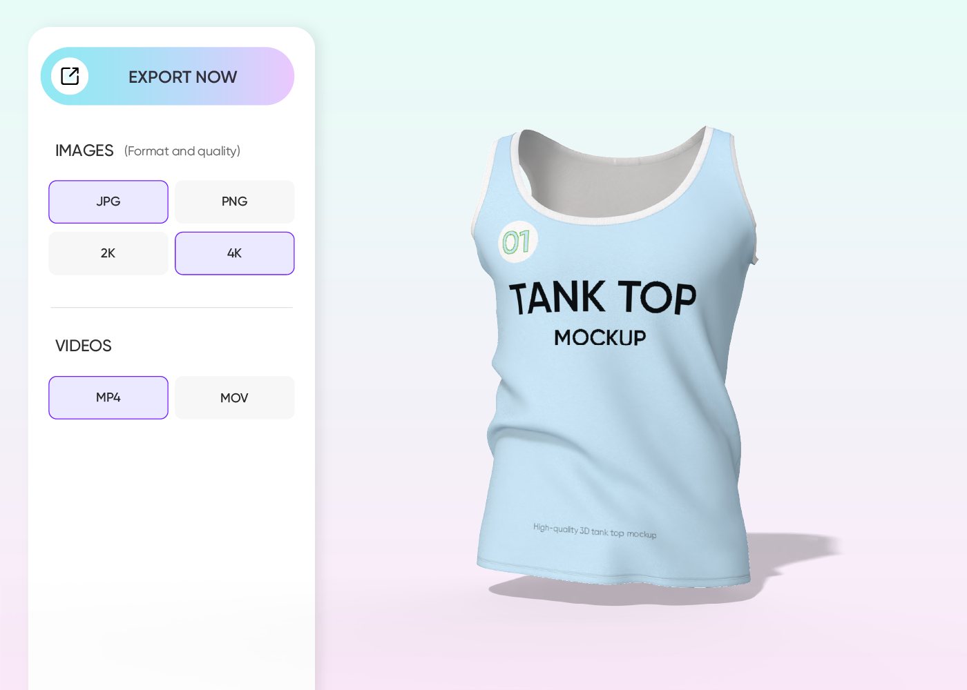 Export your tank top mockup