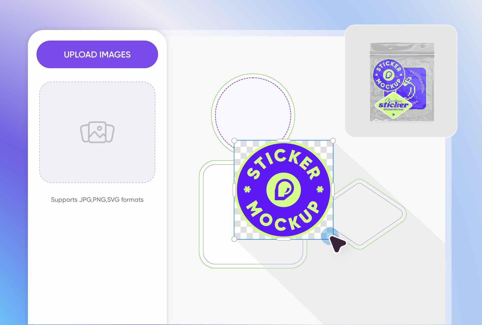Custom images for personalized paper mockups
