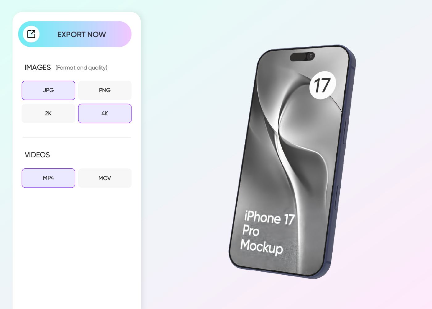 Paso 3: Exporta tu diseño de iPhone 17
