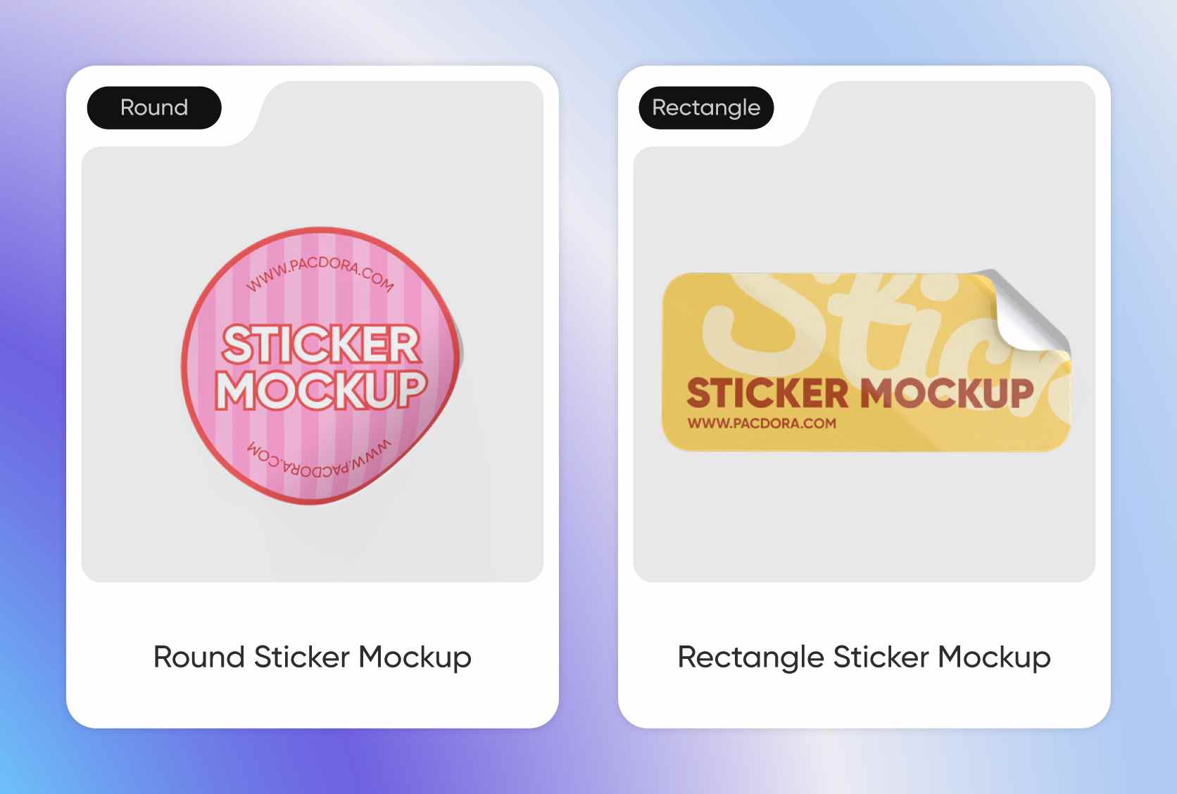 Select the perfect sticker mockup shapes