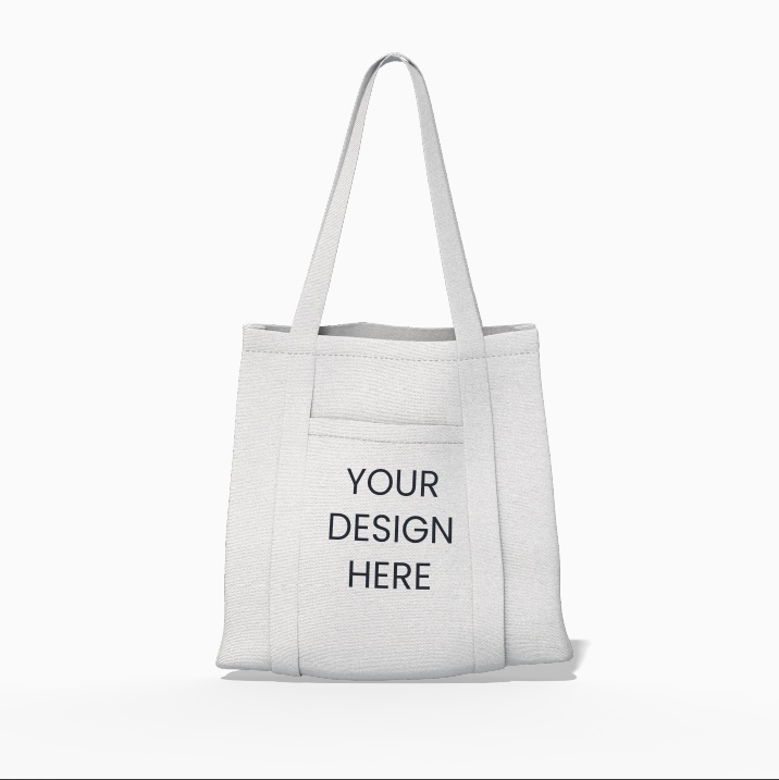 Tote bag with front pocket mockup
