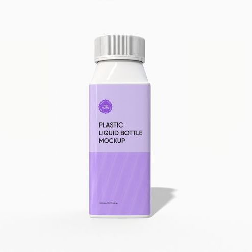 Plastic juice bottle mockup