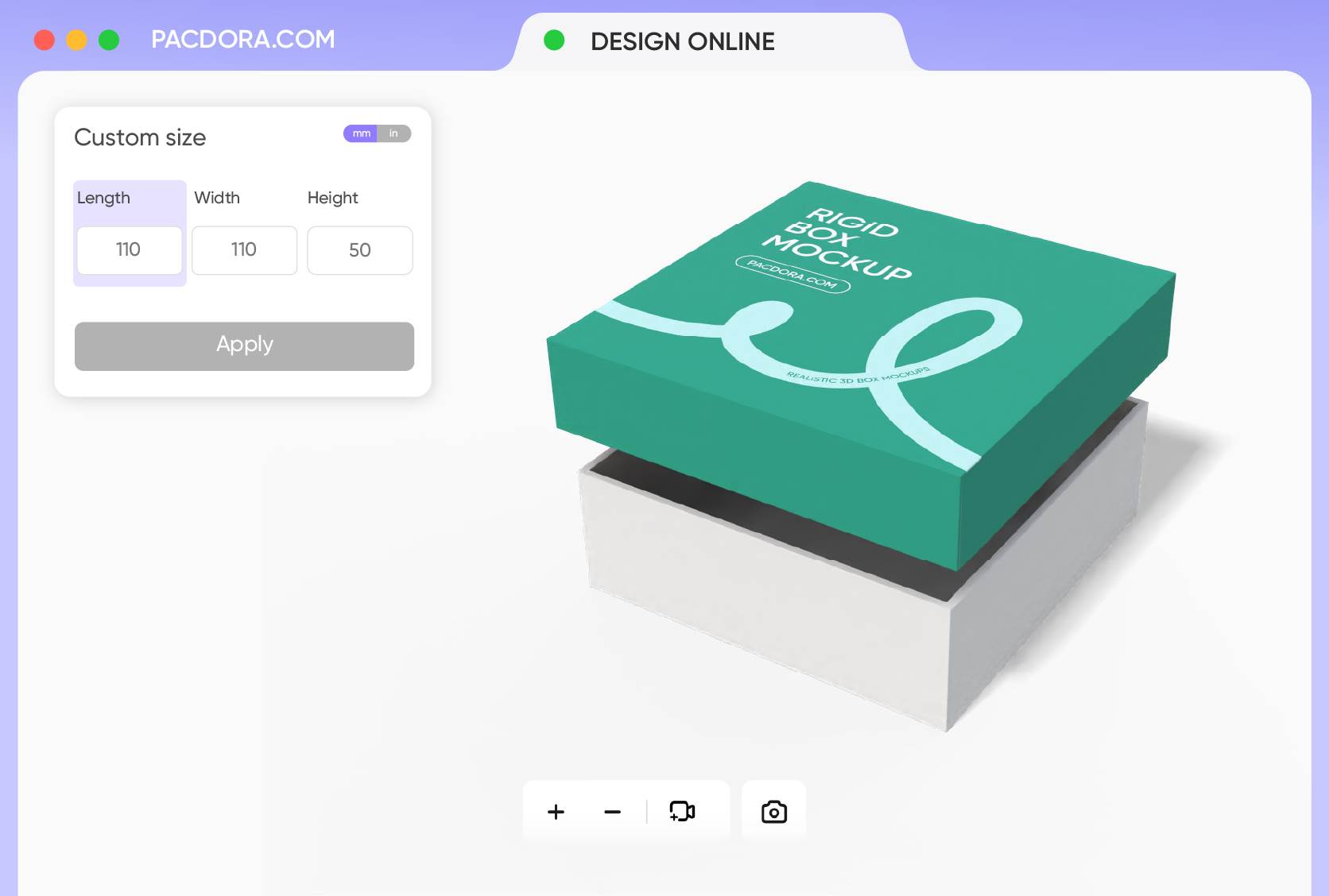 Printable square box