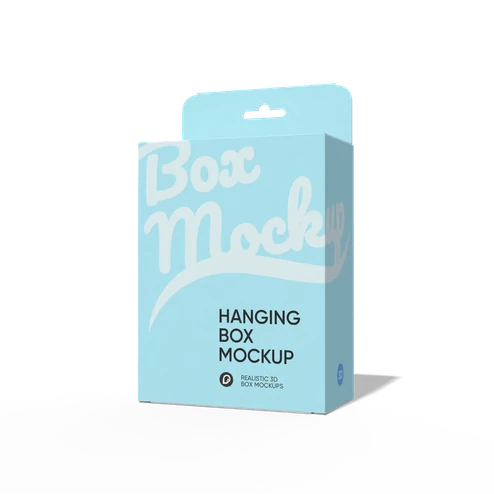 Hanging card box mockup