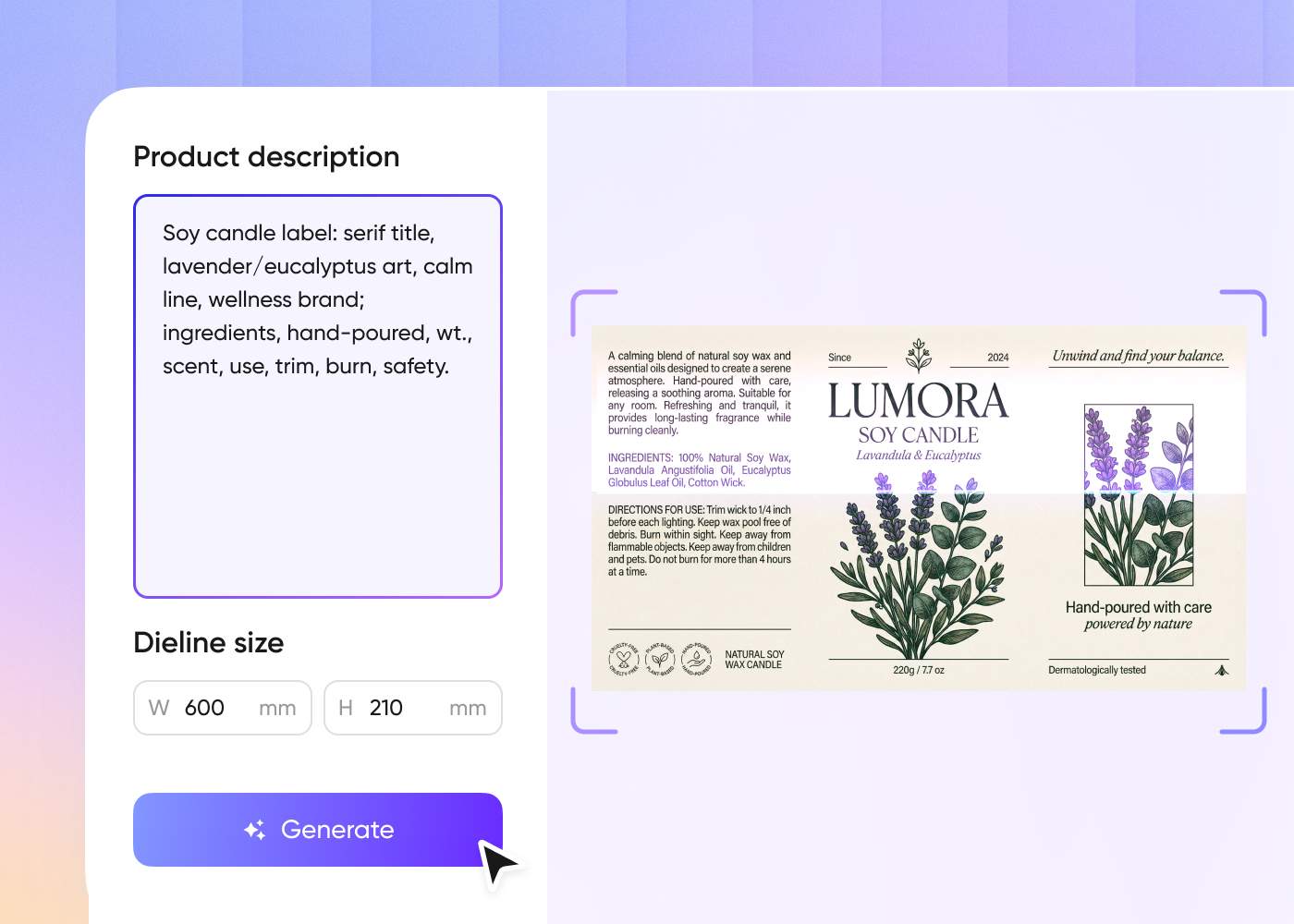 Step 2: Generate your label