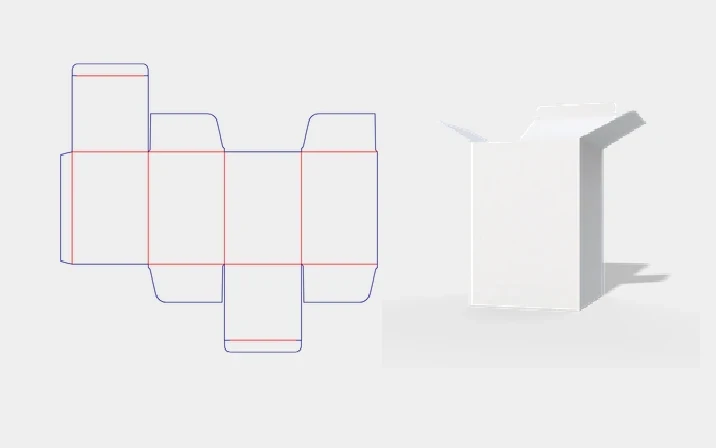 Blind tuck end box template