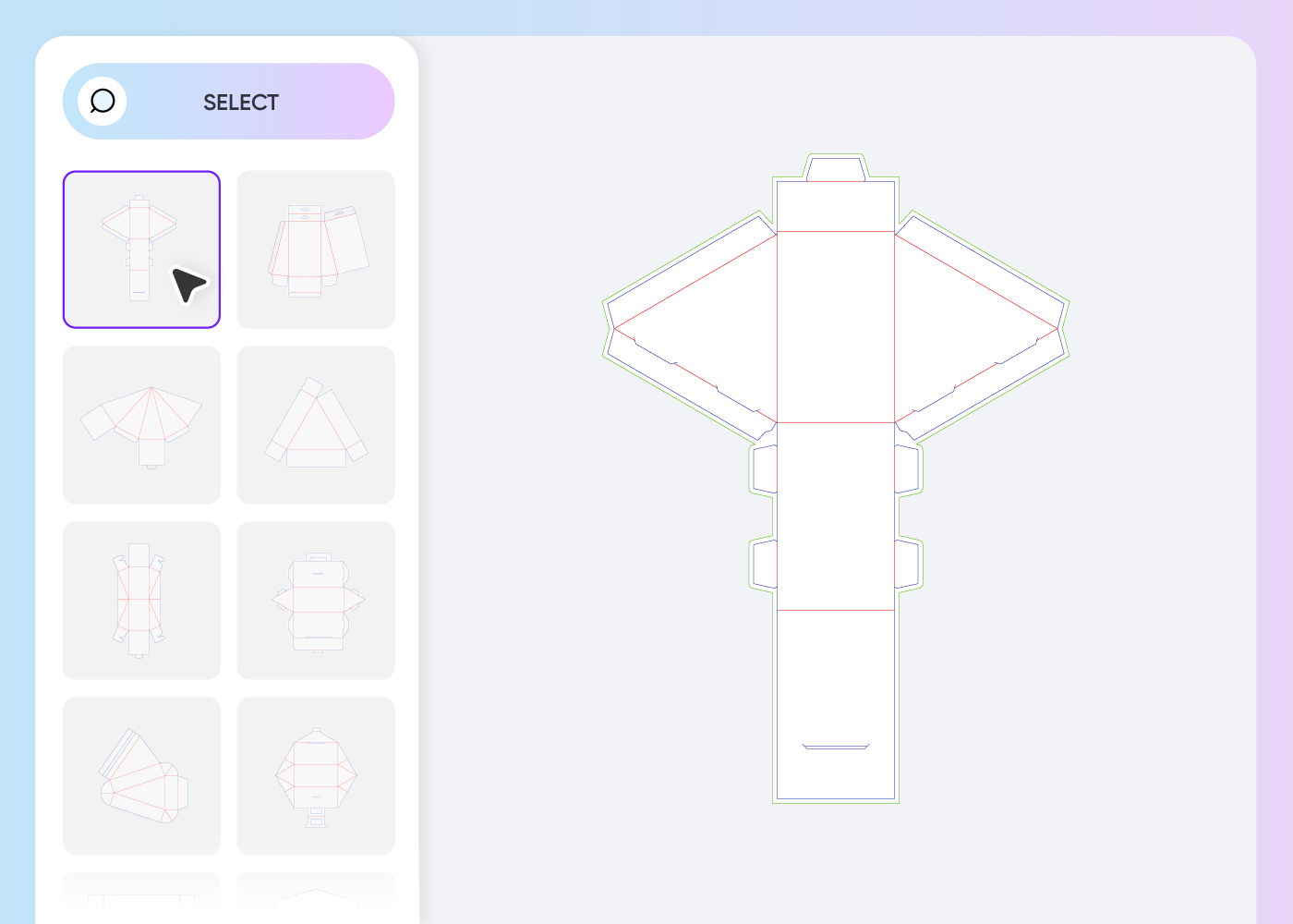 Select your triangle box template