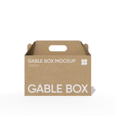 Kraft gable box mockup