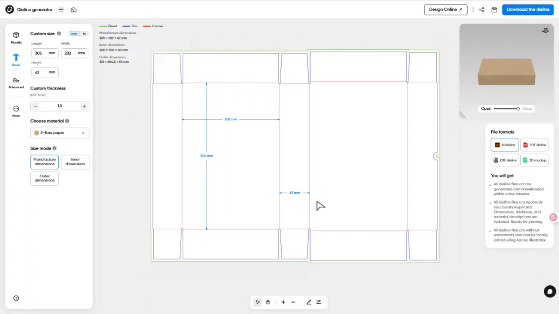 How to customize a FEFCO 0409 box on Pacdora?