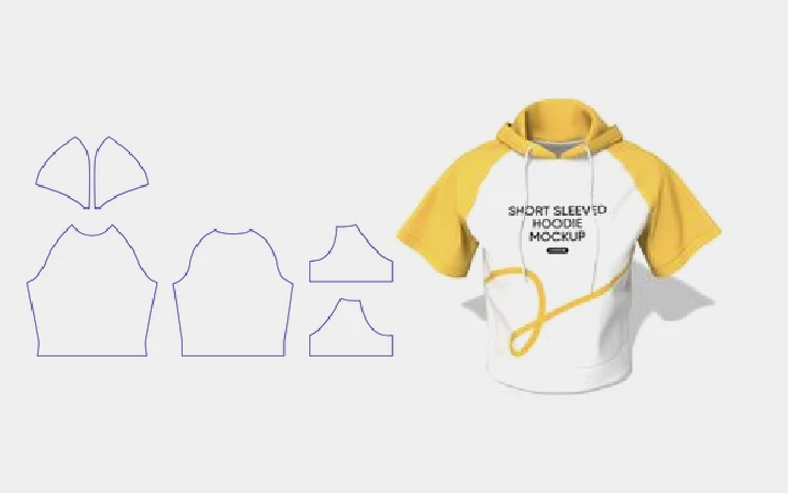 Short-sleeve hoodie template
