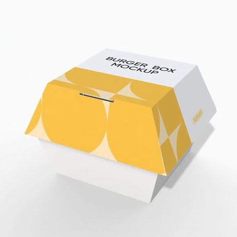 Maqueta de caja de hamburguesa