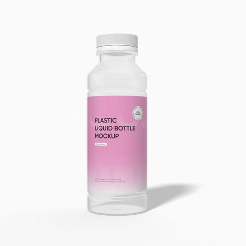 Plastic juice bottle mockup