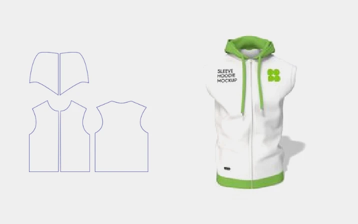 Sleeveless hoodie template