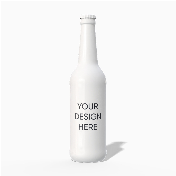 500 ml green beer bottle mockup