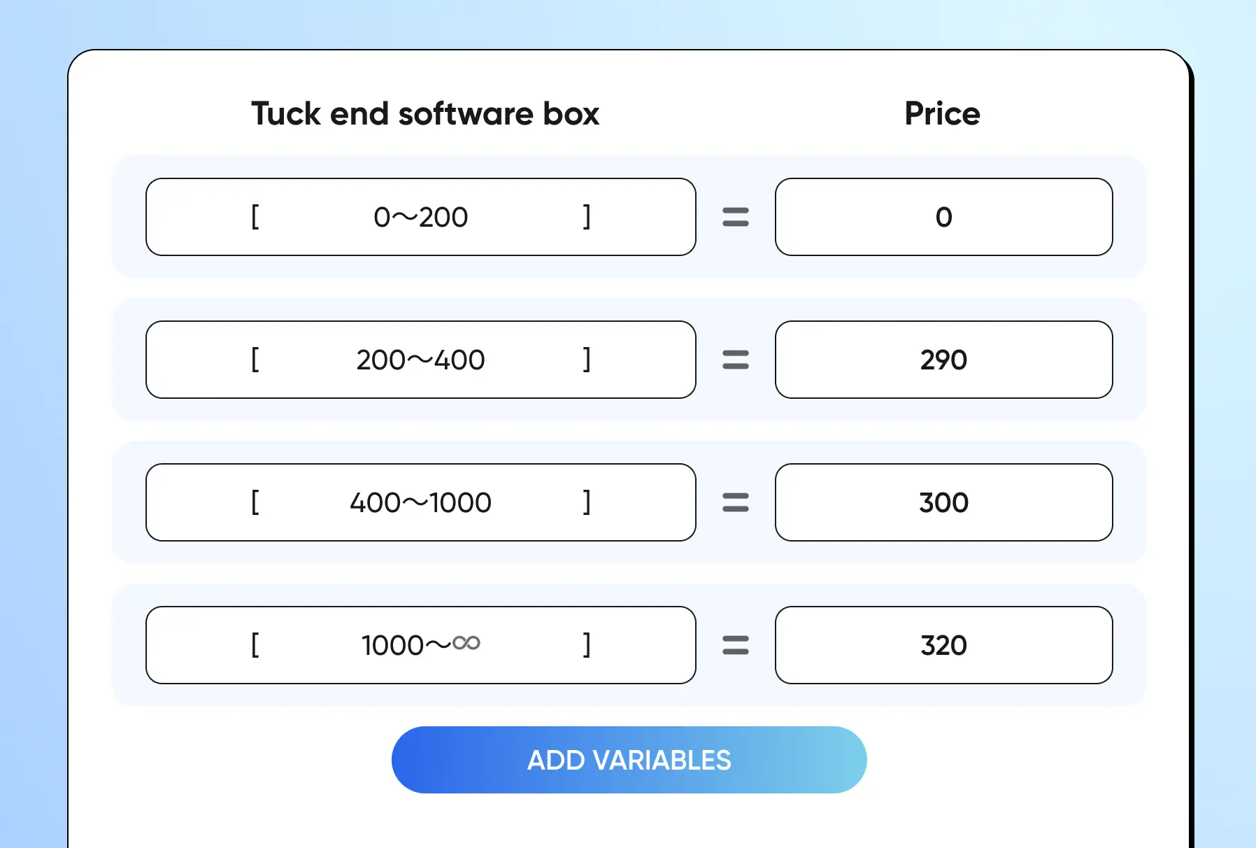 Multi-tier pricing