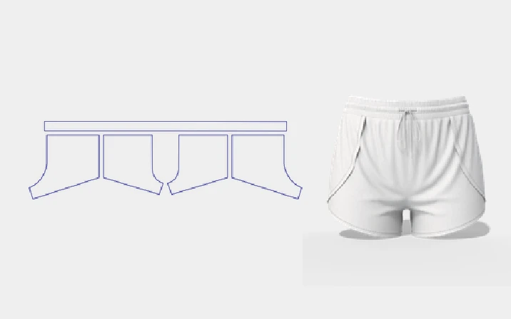 Mesh gym shorts template