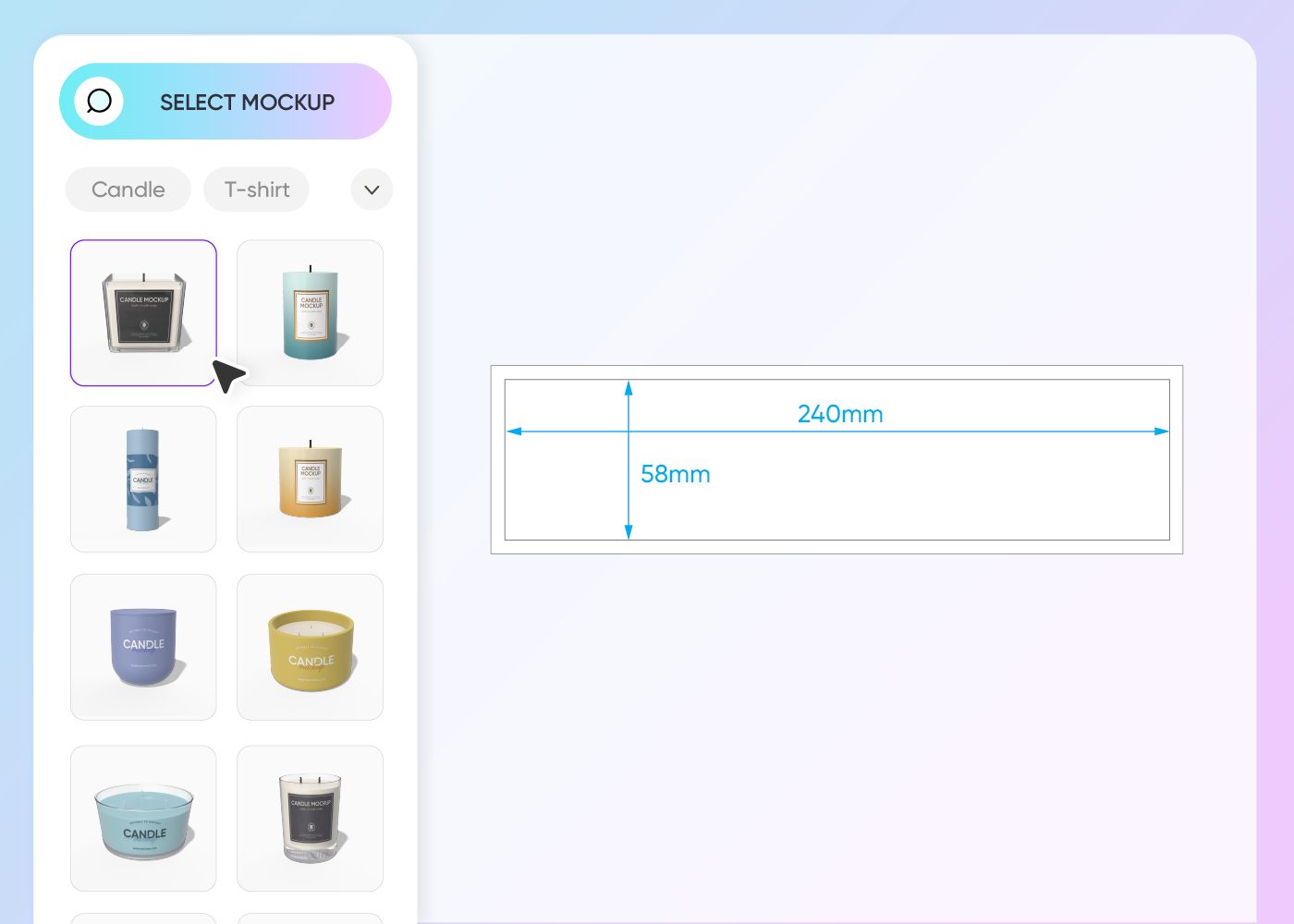 Choose a candle mockup