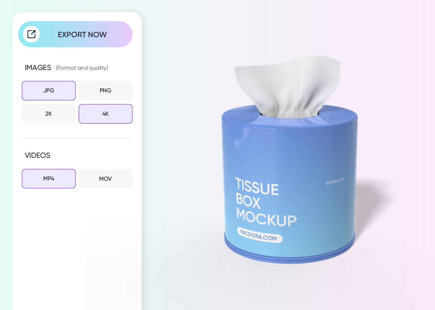 Step 3: Download your tissue box design