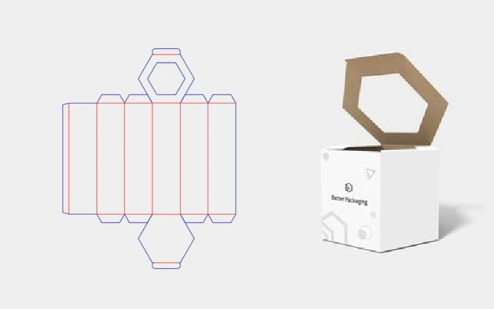 Candle box with hexagon lid