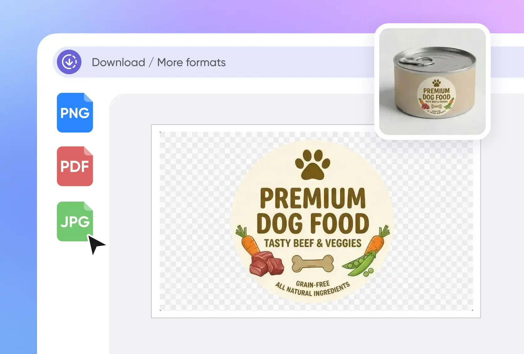 Watermark-free sticker design export
