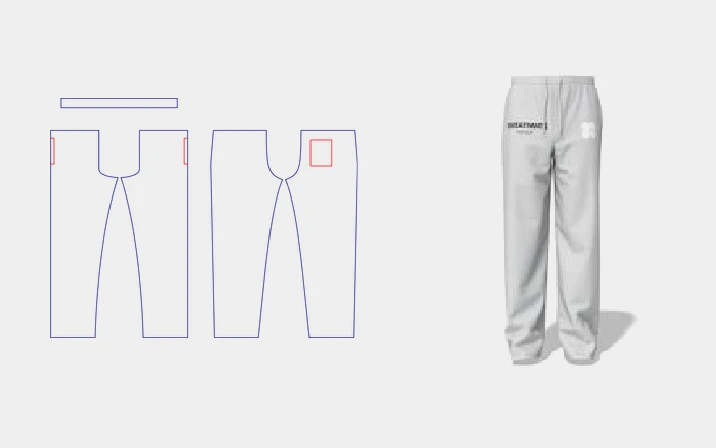 Supreme sweatpants template