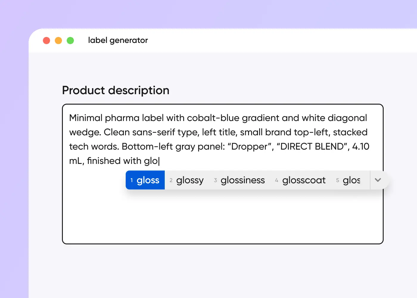 Step 1: Input your wine label idea