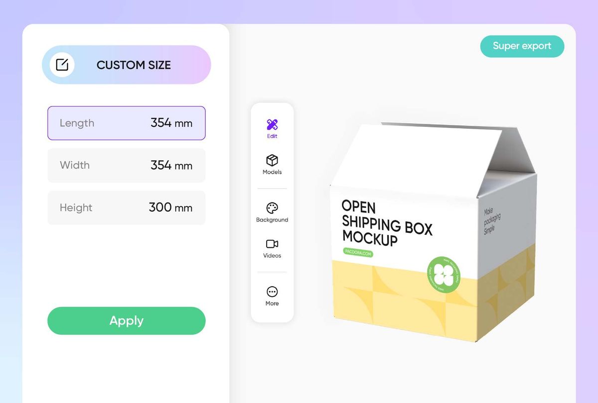 Custom size for a perfect product fit