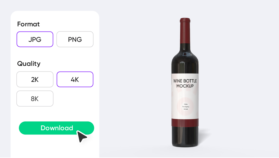 Exporta tu maqueta de botella de vino 3D