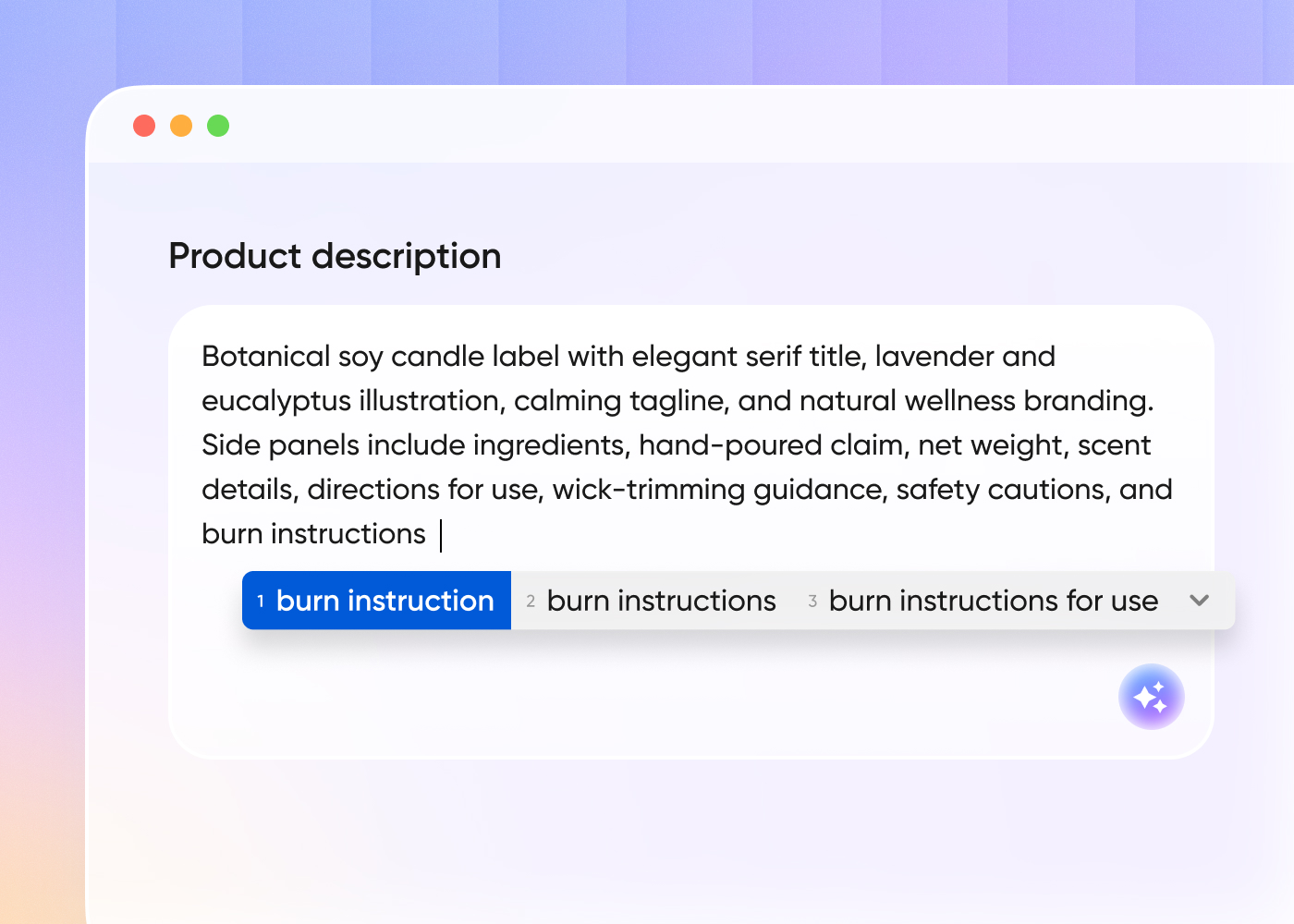 Step 1: Describe your candle