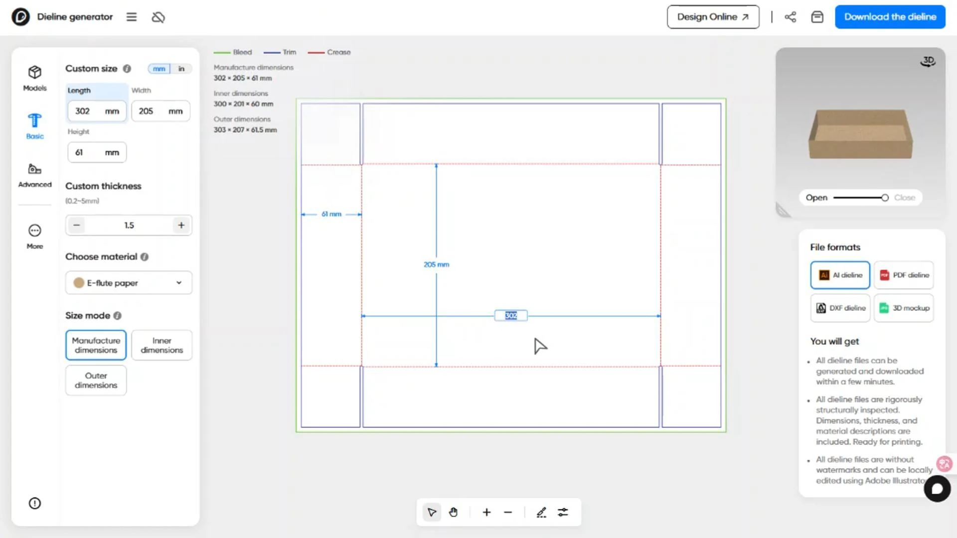 How can I design a FEFCO 0452 box on Pacdora?
