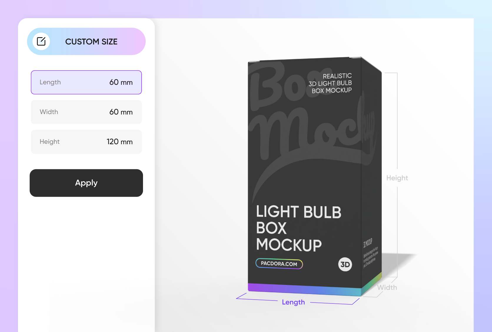 Set dimensions for a secure, polished look