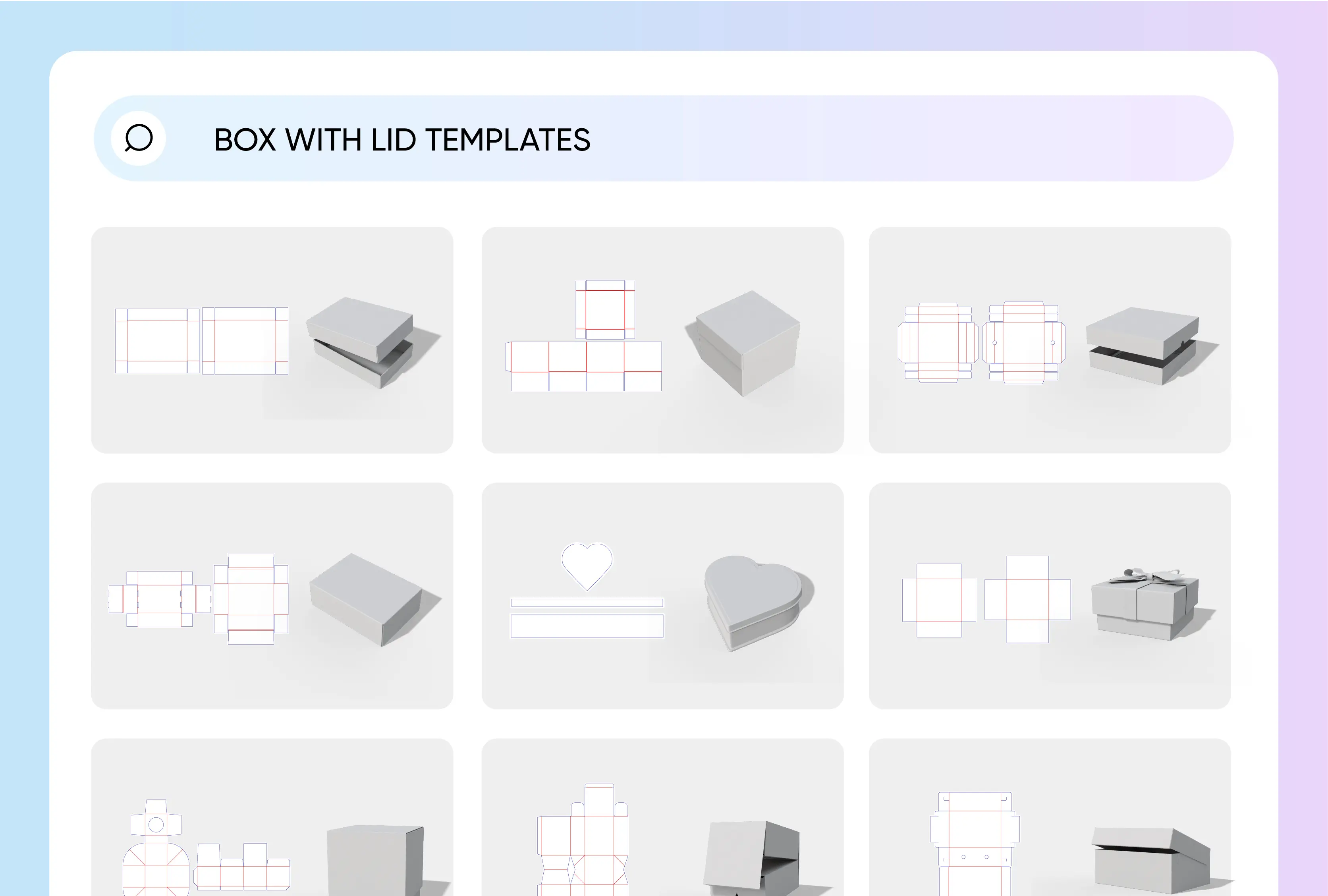 Plenty of ready-to-print box with lid templates
