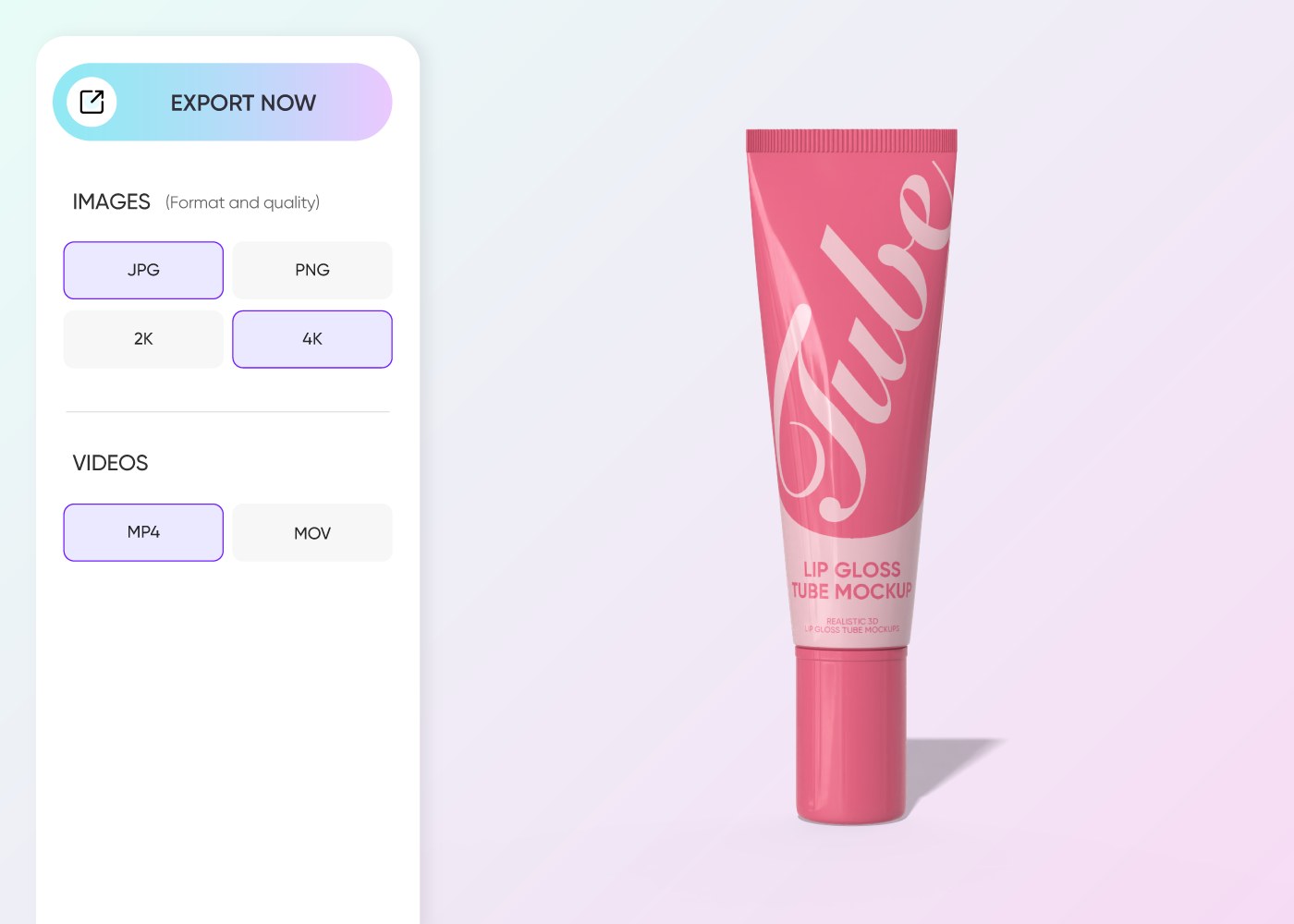 Step 3: Download your lip gloss tube