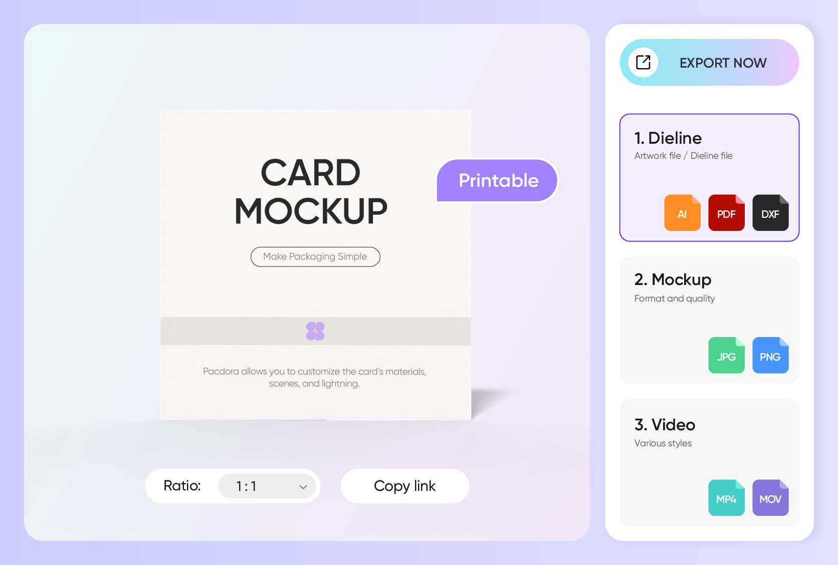 Material & export files for high-quality print