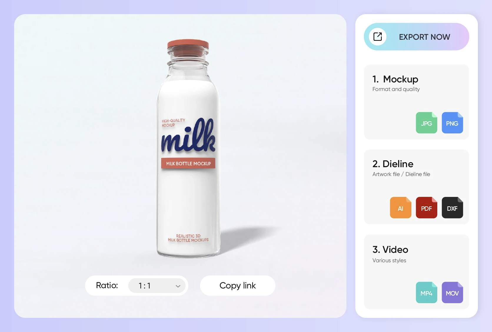 Export your creation as versatile formats