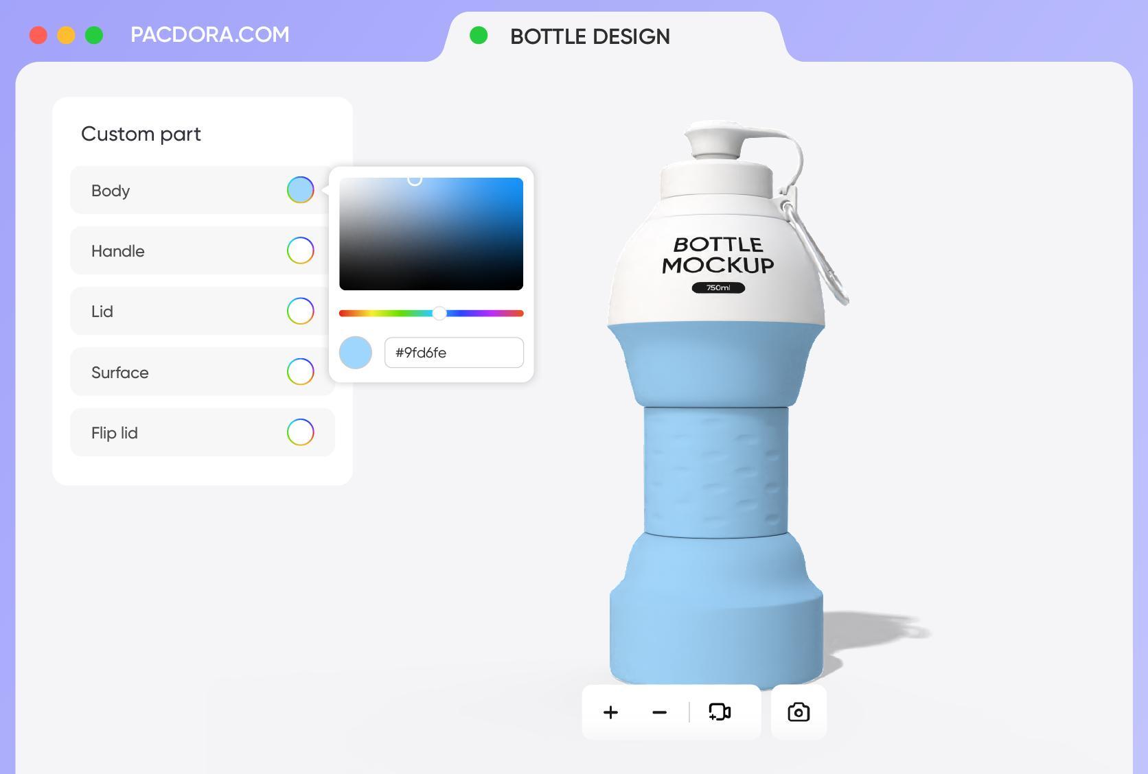 Custom colors for the bottle cap and body