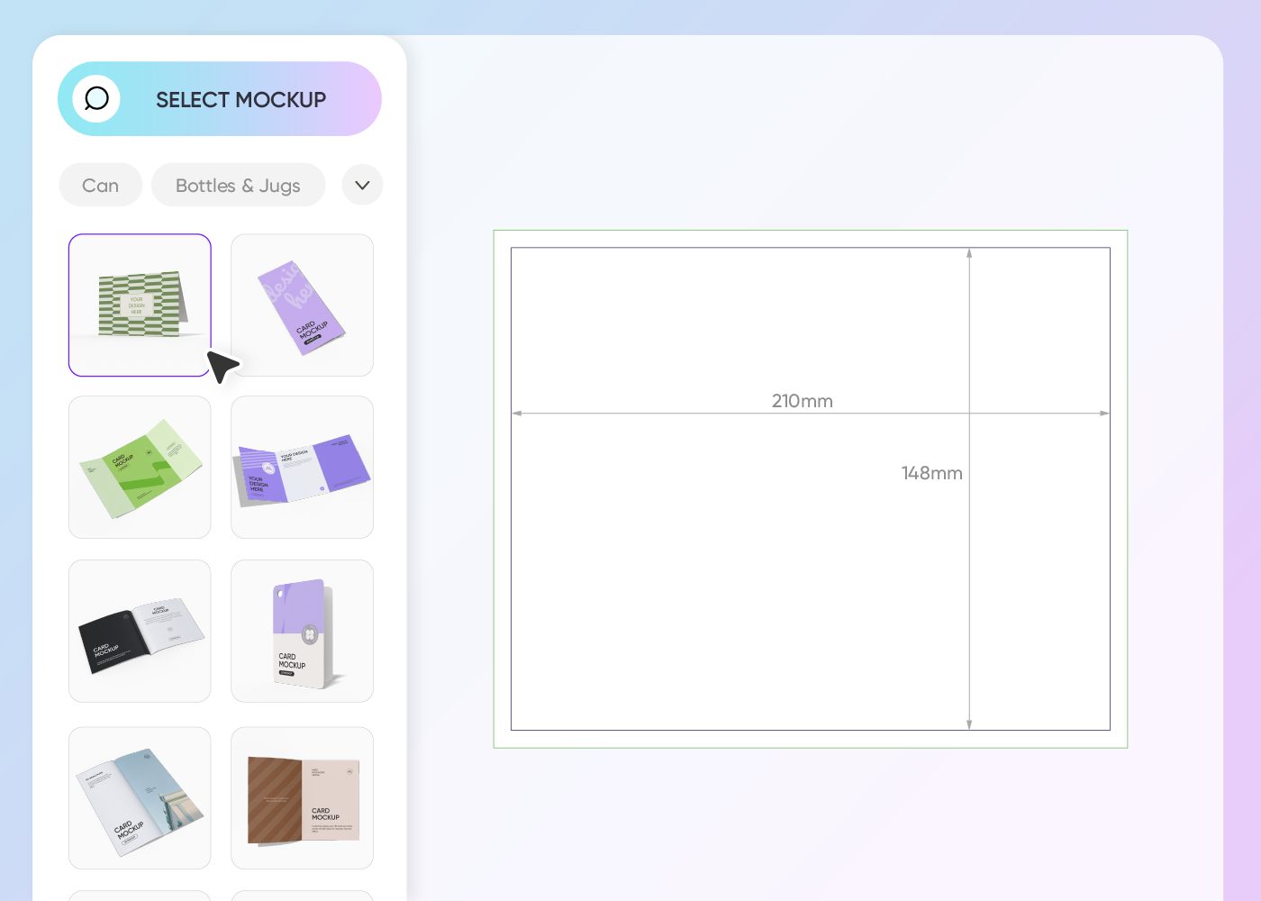 Step 1: Select a gift card mockup