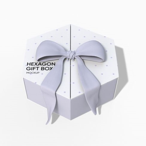 Hexagon chocolate box mockup
