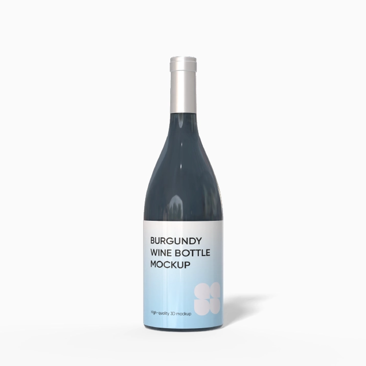 Maqueta de botella de vino de Borgoña