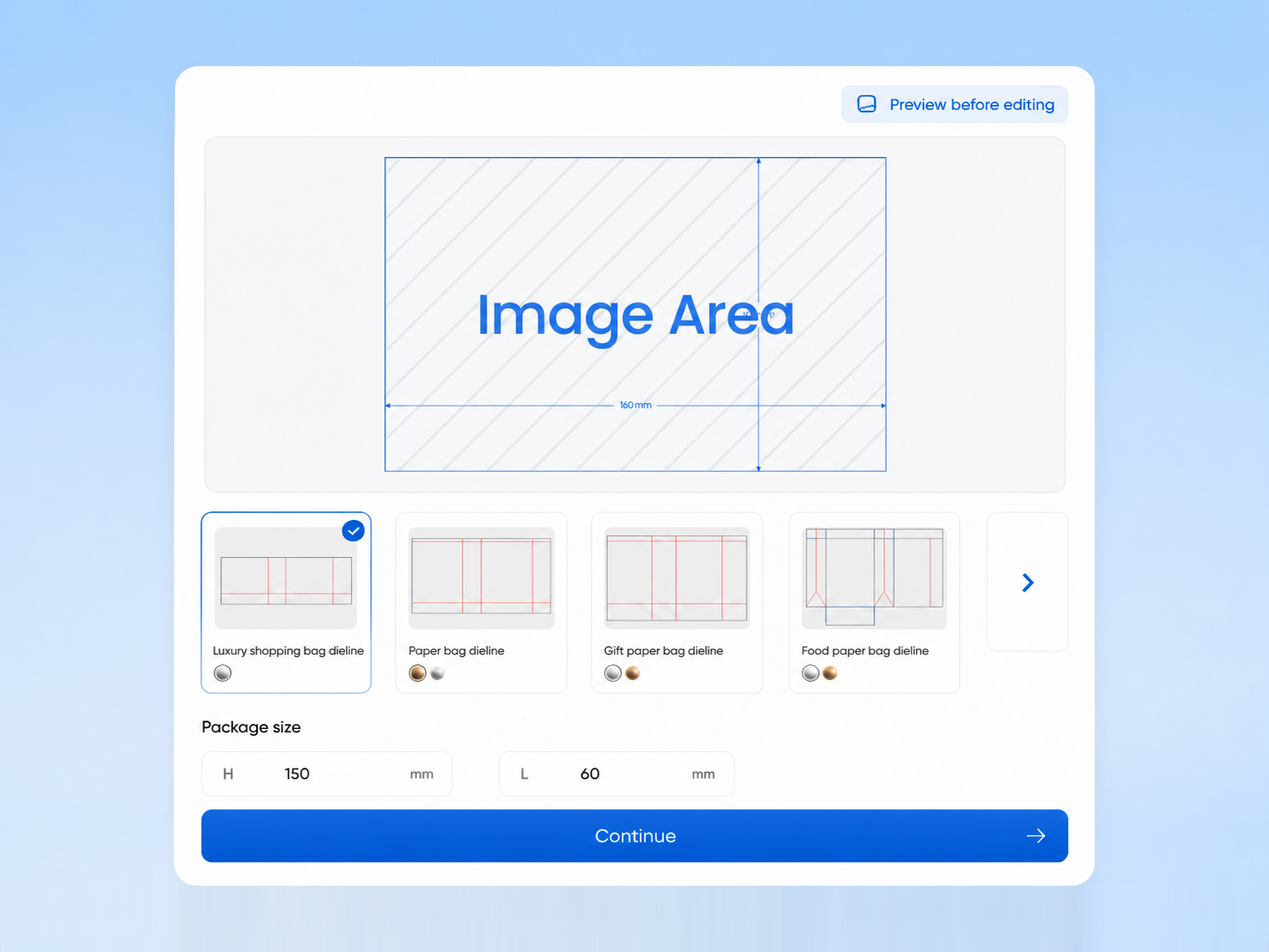 Move from mockup to dieline
