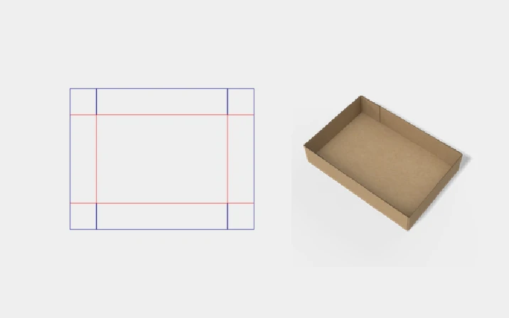 FEFCO 0452 tray box dieline