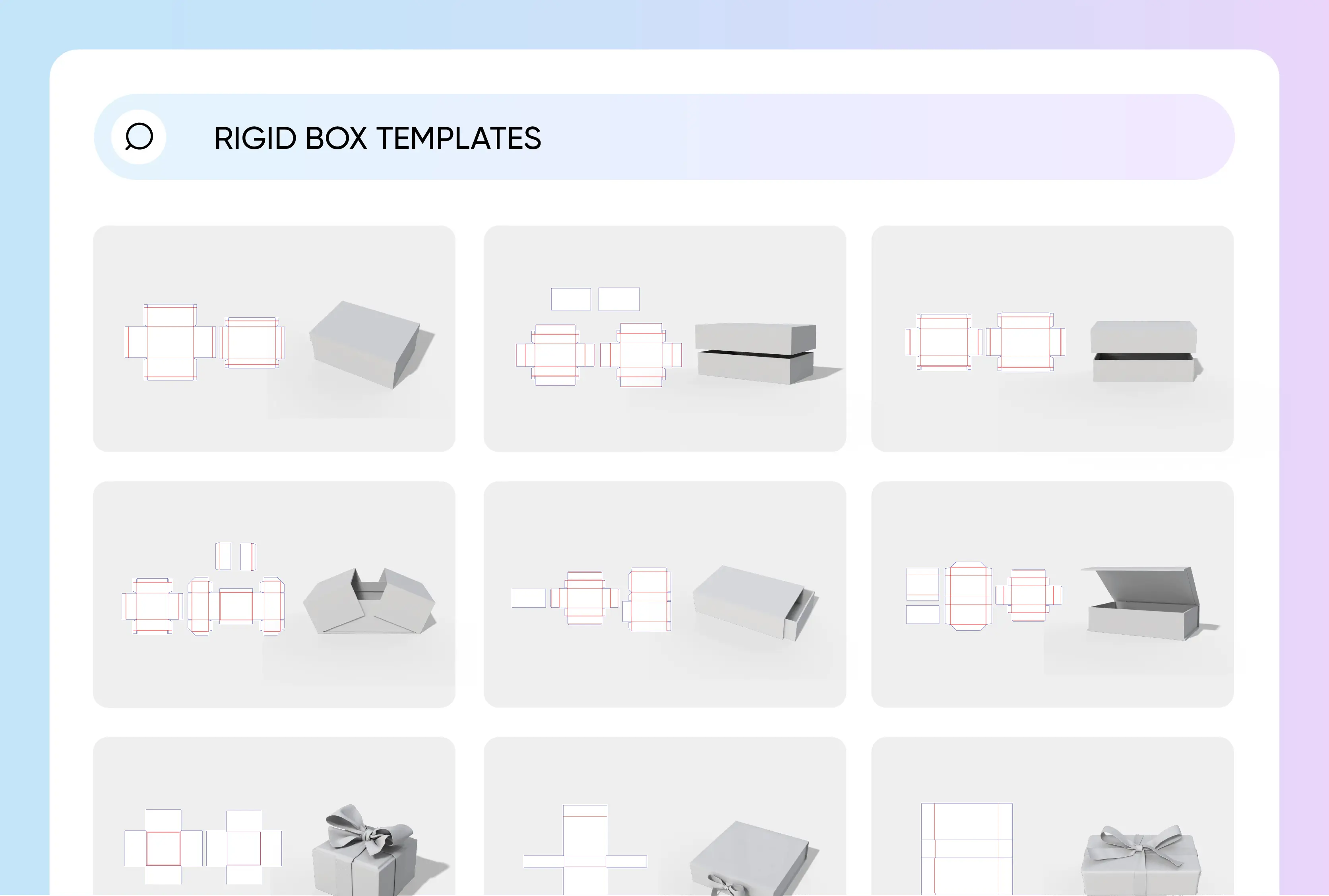 Plenty of high-quality rigid box templates