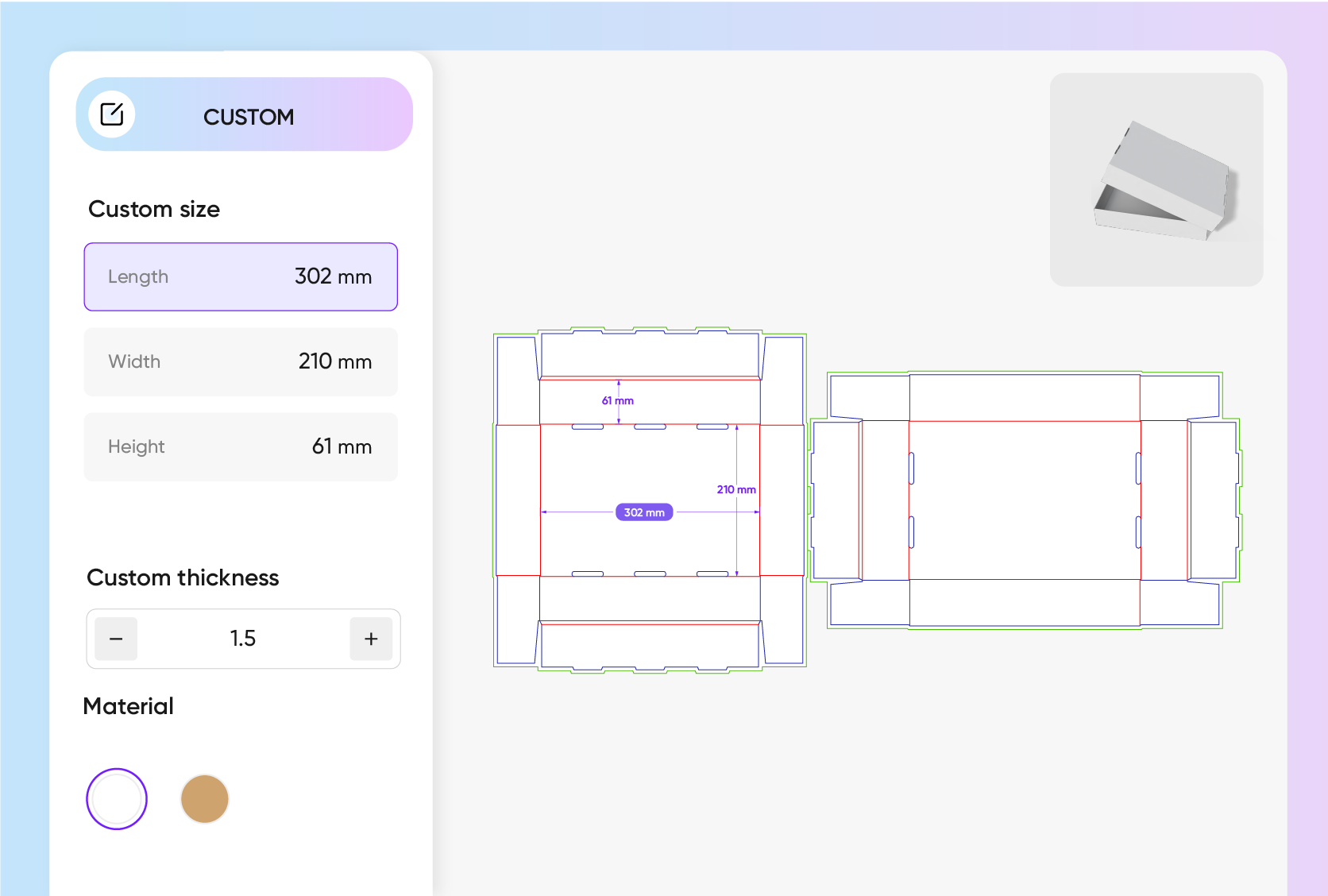 Instant 3D preview
